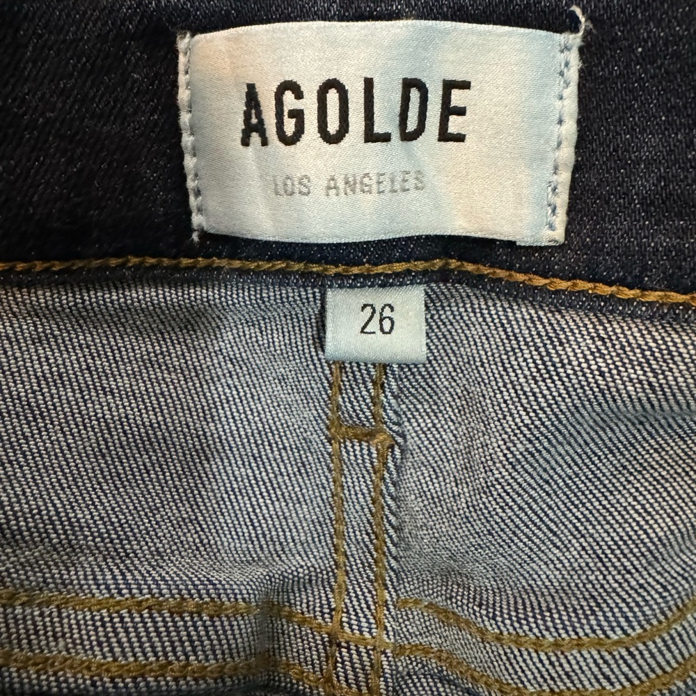 Agolde Women's Skinny Jeans - Dark Blue - Picture 4 of 6